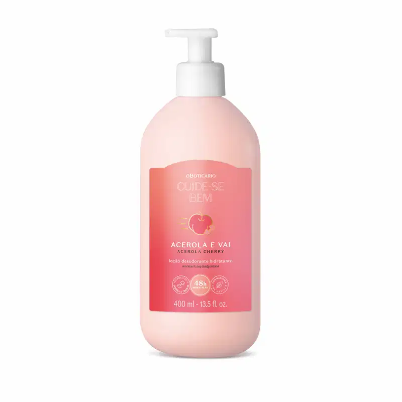 Combo Cuide-se Bem Acerola e Vai: Loção Relaxante Corporal 400ml + Body Splash 200ml + Desodorante Antitranspirante Aerossol 150ml