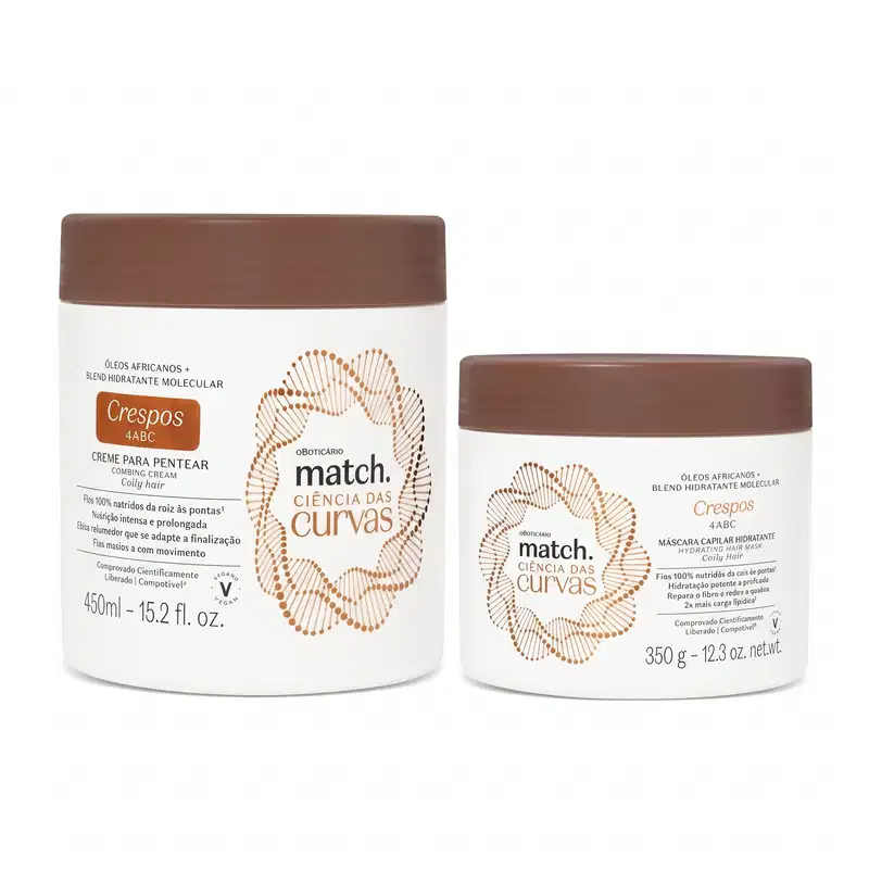 Combo Match Ciência das Curvas Crespos: Creme Para Pentear 450ml + Máscara Capilar 350g