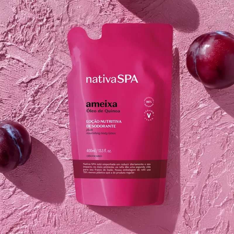 Refil Loção Desodorante Hidratante Corporal Nativa SPA Ameixa 400ml