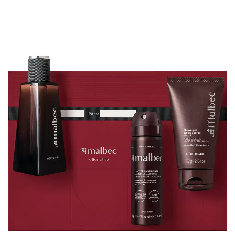Conjunto Malbec o Boticário Trio Masculino (3 Produtos)
