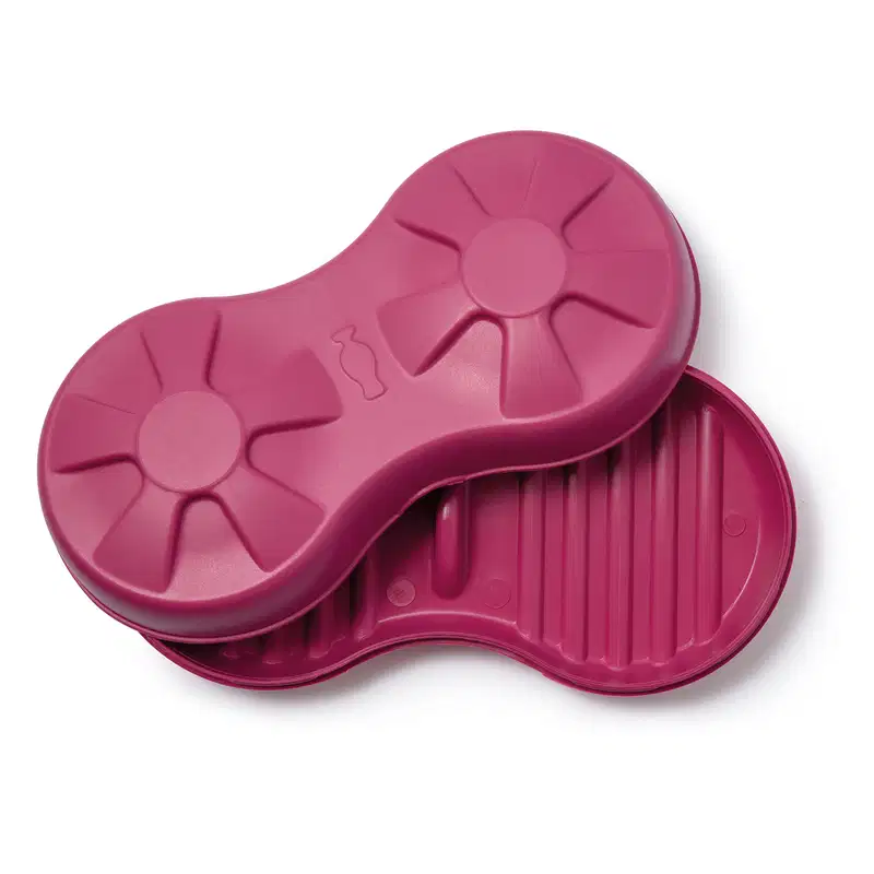 Base para sólidos na cor rosa da marca Nativa SPA, ideal para produtos em barra. O produto tem duas partes arredondadas para acomodar os itens.