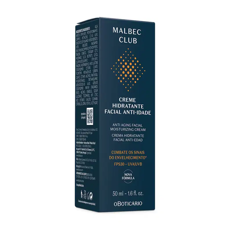 Malbec Club o Boticário - Creme Hidratante Facial 50ml