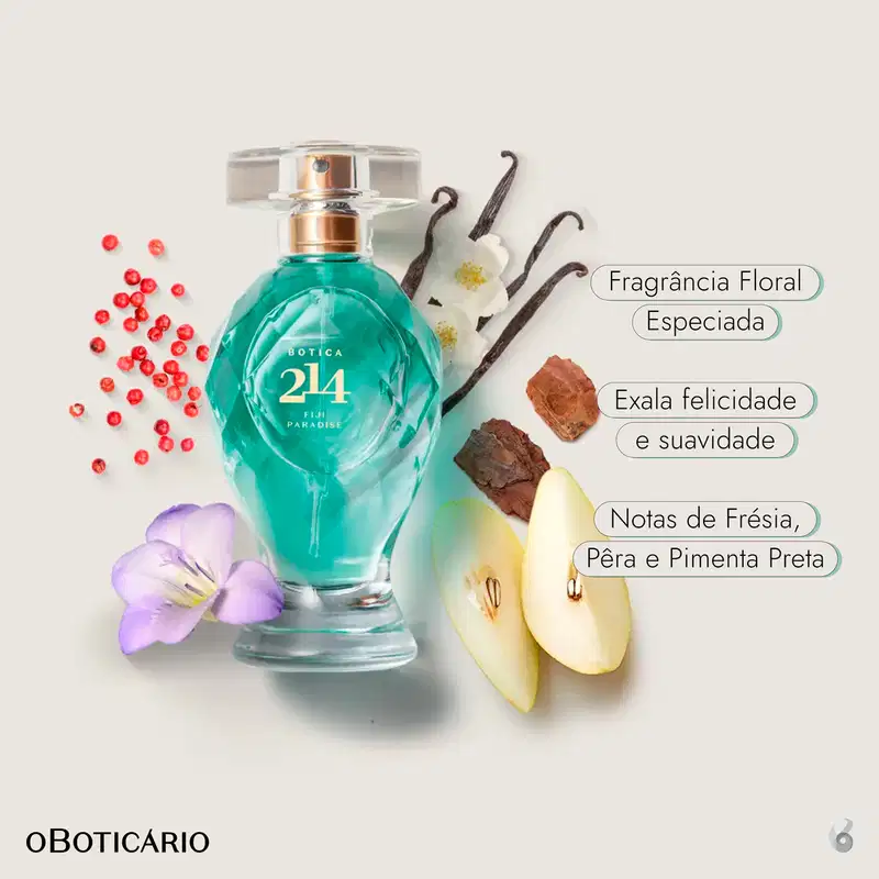 Botica 214 Fiji Paradise o Boticário - Eau de Parfum Feminino 75ml