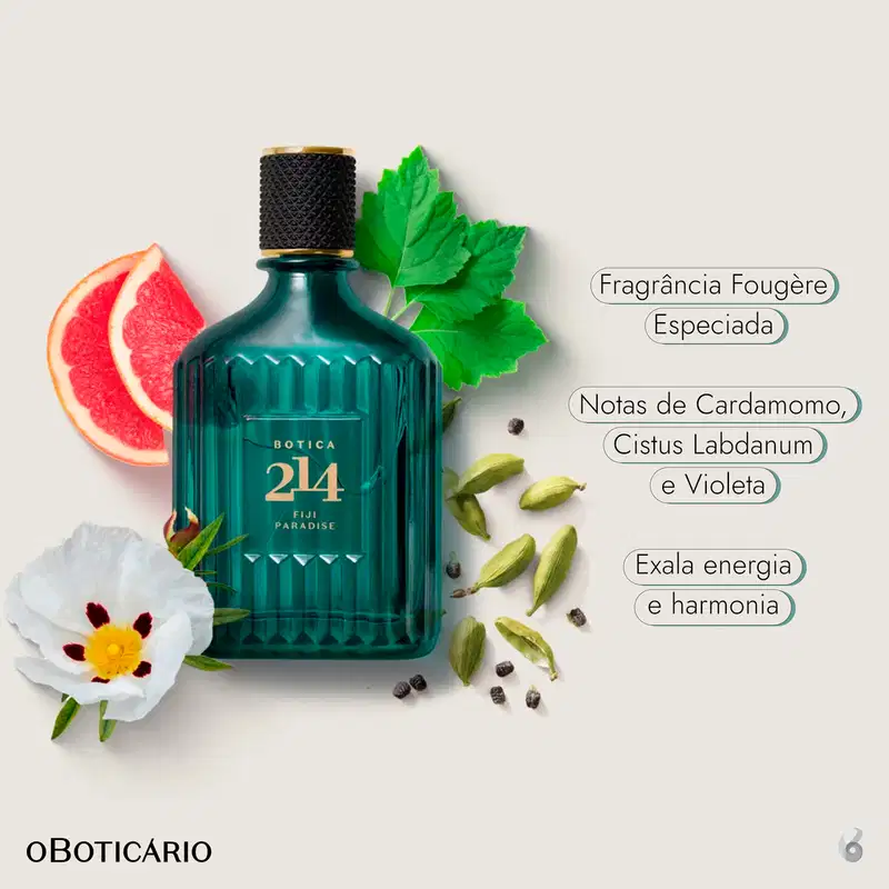 Botica 214 Fiji Paradise o Boticário - Eau de Parfum Masculino 90ml