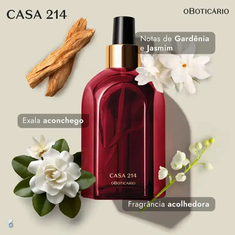 Casa 214 o Boticário Gardênia Imperial - Aromatizador de Ambiente em Spray 250ml