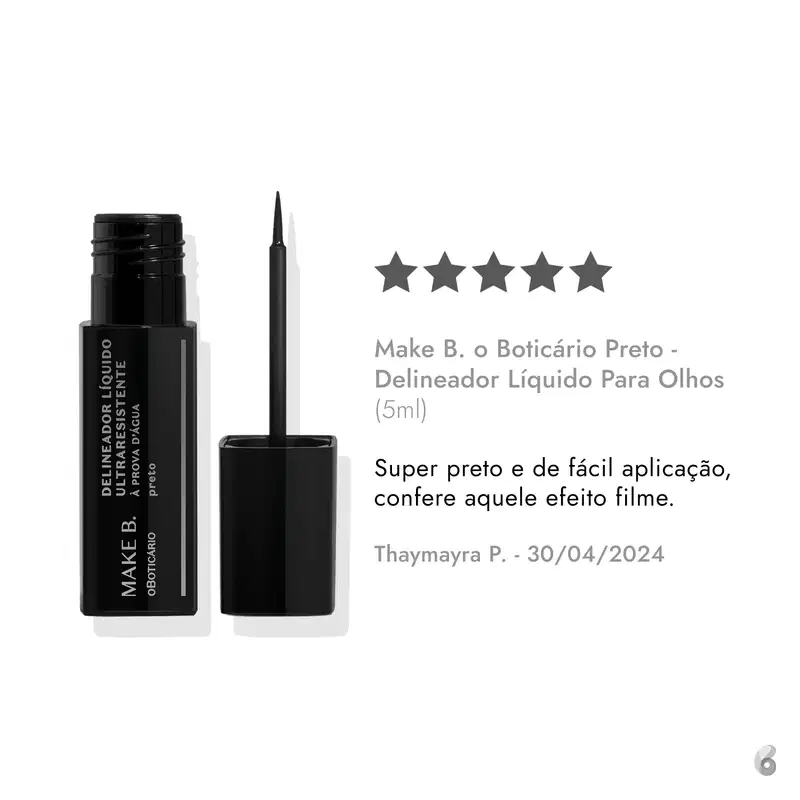 Make B. o Boticário Preto - Delineador Líquido Para Olhos 5ml