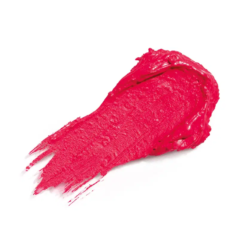Textura cremosa e altamente pigmentada na cor rosa vibrante do batom do Arraso Eu Sou Mais  Eu da marca Intense.