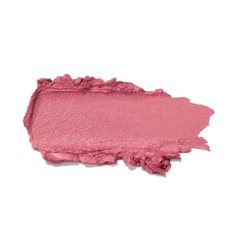 Textura do batom cremoso da marca Make B. na cor rosa Cashmere com um rastro cremoso e uniforme no fundo branco.