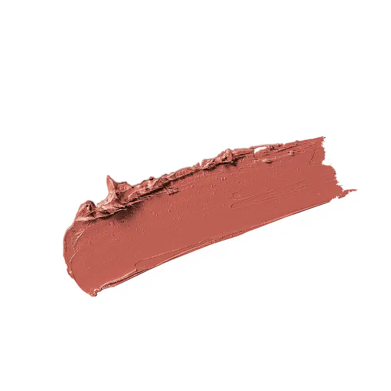 Textura cremosa, brilhante e de cor marrom do batom preenchedor Marrom Candy Tofee Make B. Hyaluronic.