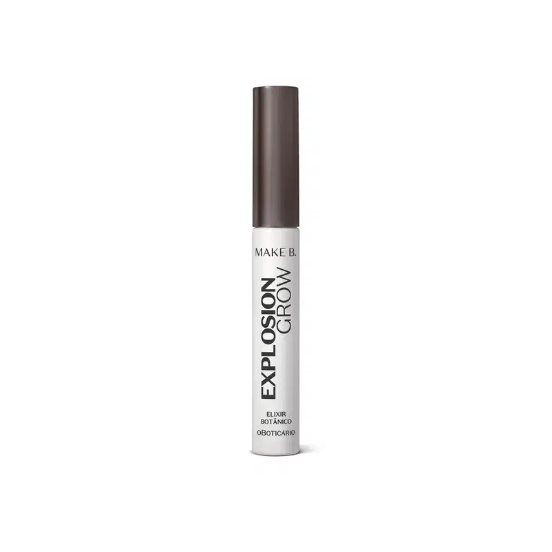 Frasco branco com tampa e letras pretas contendo 5g de sérum para cílios e sobrancelhas Explosion Grow da marca Make B.
