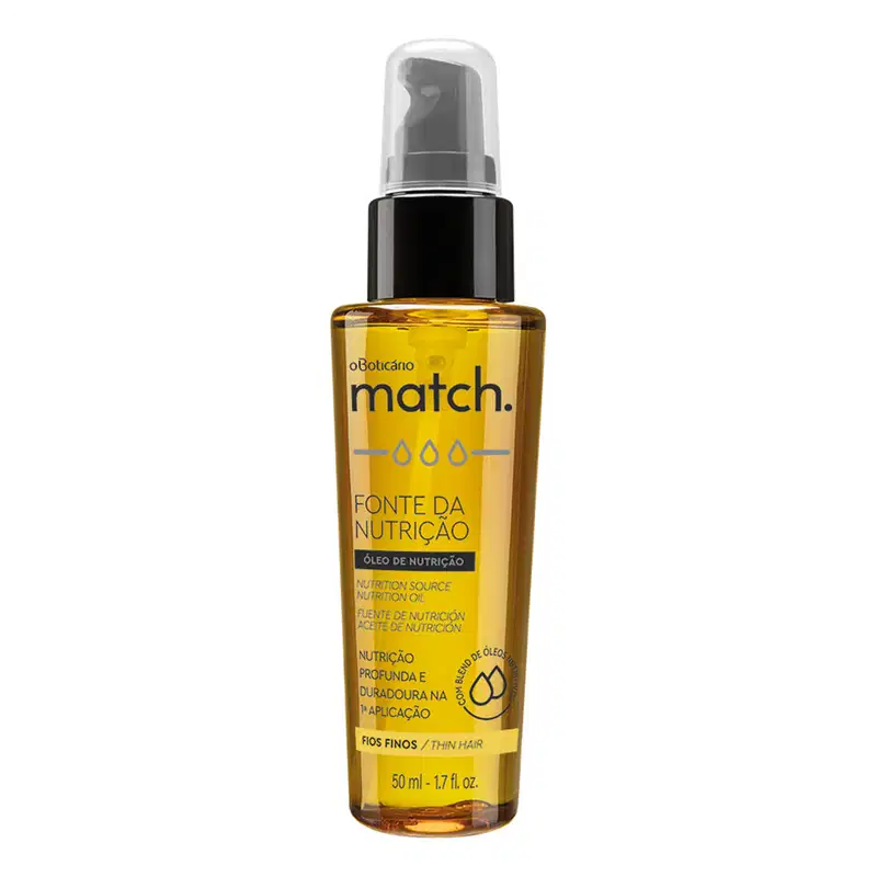 Óleo Capilar Match Fonte da Nutrição Fios Finos, 50ml