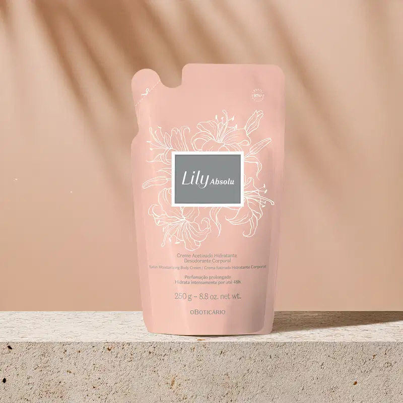 Refil Creme Acetinado Desodorante Hidratante Corporal Lily Absolu 250g