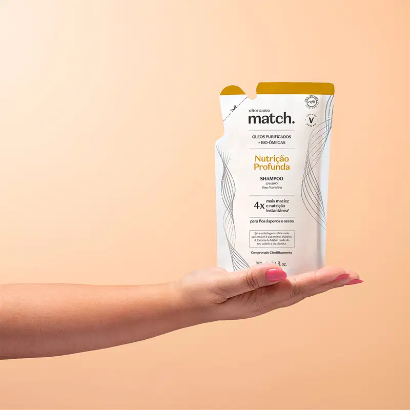 Match.  Nutrição Profunda o Boticário Refil - Shampoo 250ml
