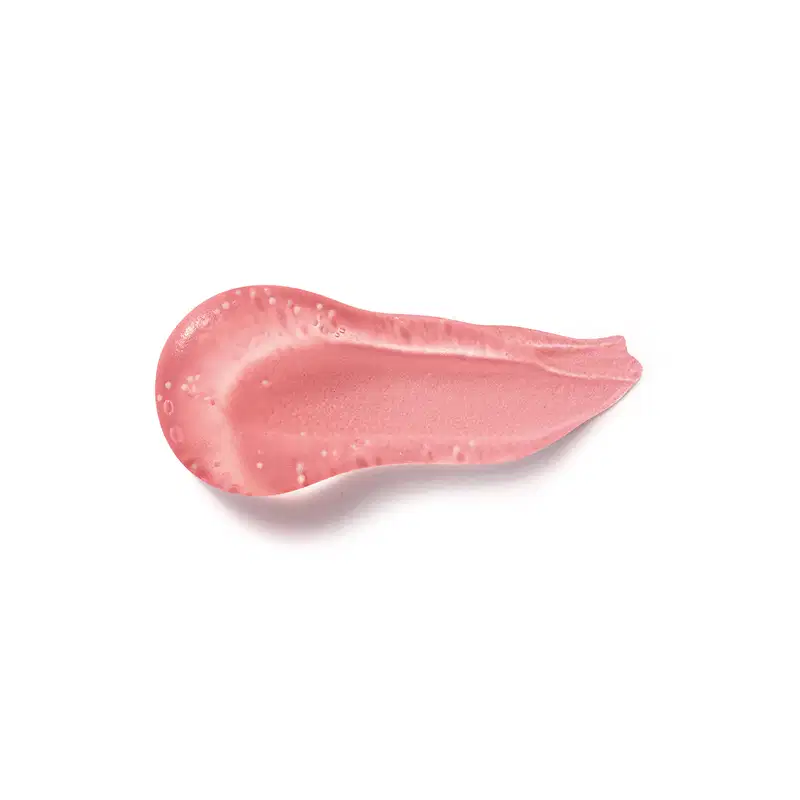 Imagem de textura rosada, brilhante e gelatinosa de gel hidratante facial Cuide-se Bem Algodão Doce, com pequenas bolhas visíveis na superfície.