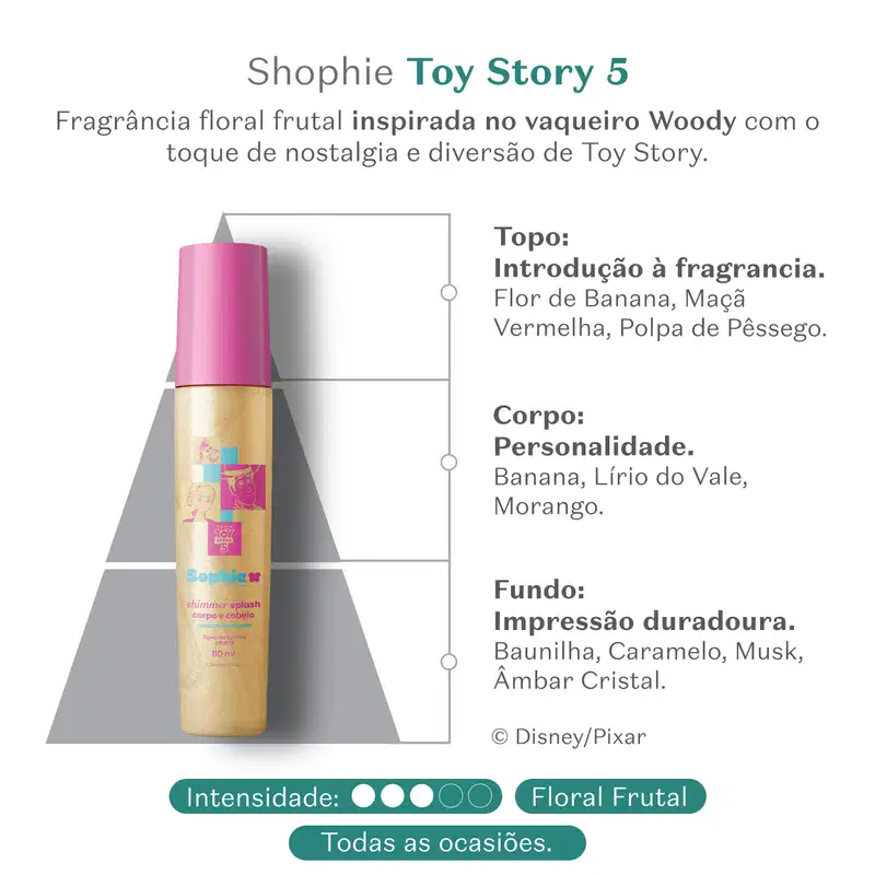 Shimmer Splash Corpo e Cabelo Sophie Toy Story 5 Amizade Iluminada 110ml