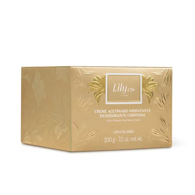 Creme Acetinado Hidratante Desodorante Corporal Lily L’Or Elixir 200g