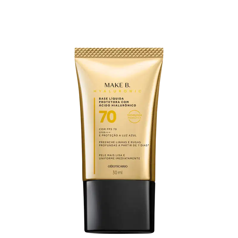 Make B. o Boticário Hyaluronic FPS 70 cor 20  - Base Líquida Protetora 30ml