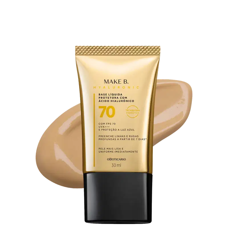 Make B. o Boticário Hyaluronic FPS 70 cor 20  - Base Líquida Protetora 30ml