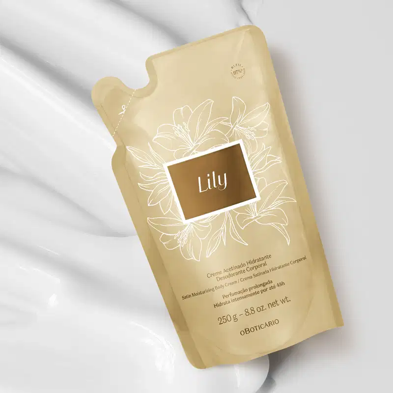 Refil Creme Acetinado Hidratante Desodorante Corporal Lily 250g
