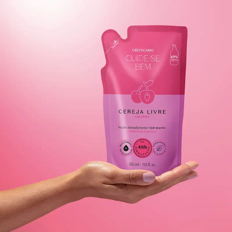 Refil Loção Hidratante Desodorante Corporal Cuide-se Bem Cereja Livre 350ml