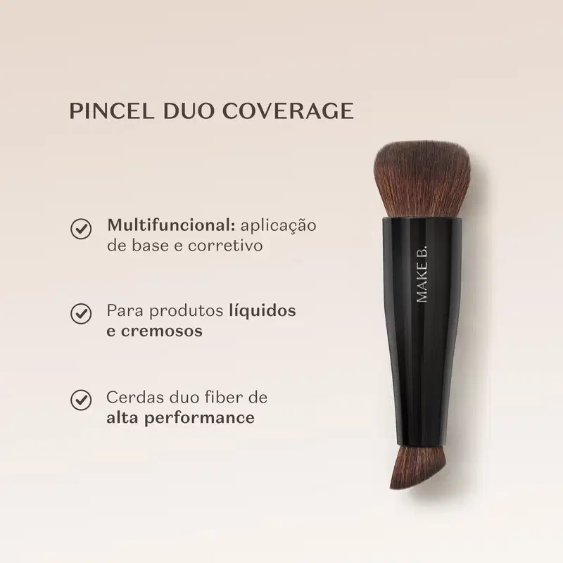 Pincel Multifuncional Make B. Duo Coverage