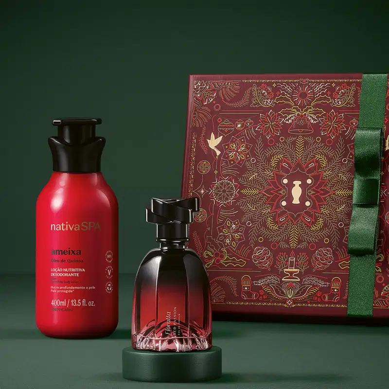Kit Presente Natal Floratta Red Passion e Nativa Spa (2 itens)