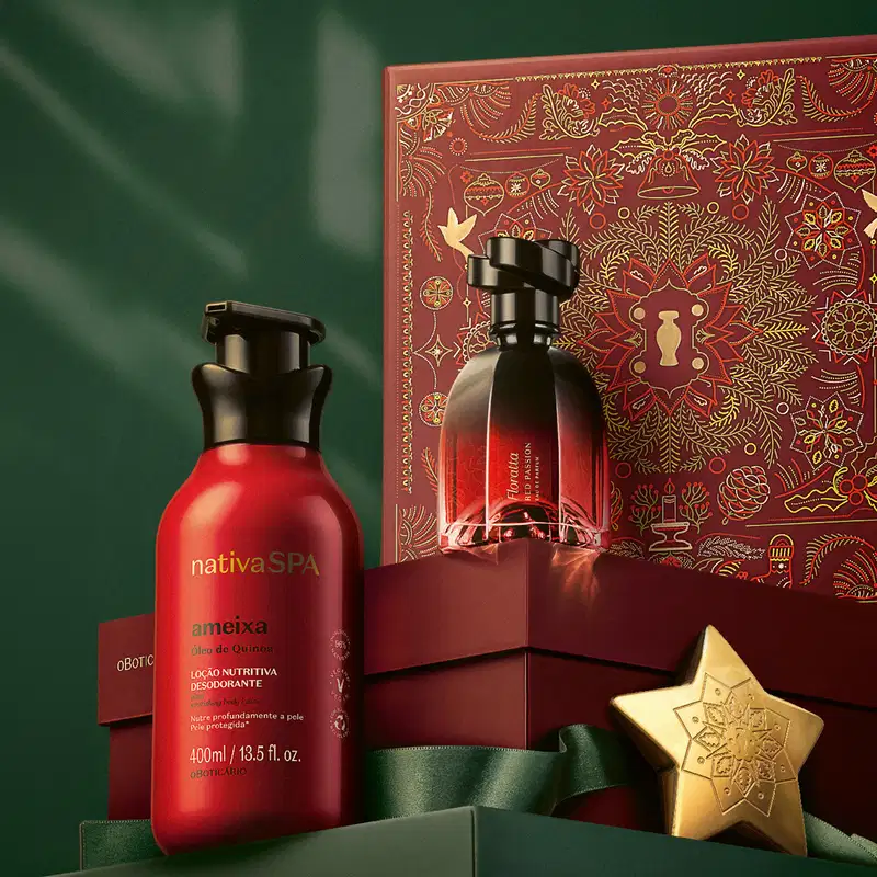 Kit Presente Natal Floratta Red Passion e Nativa Spa (2 itens)