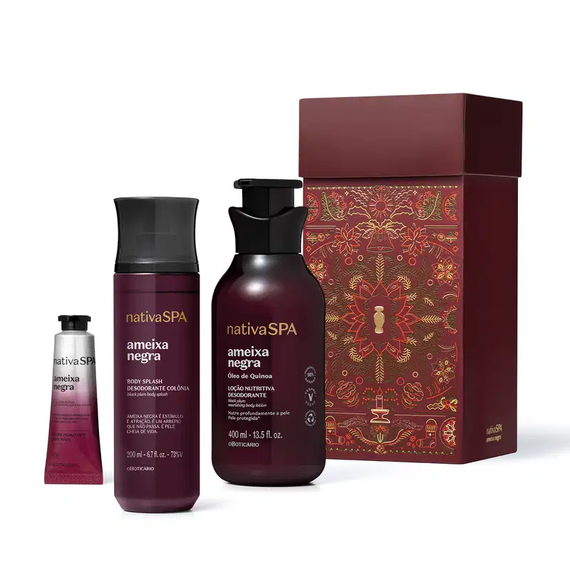 Kit Presente Natal Nativa Spa Ameixa Negra (3 itens)