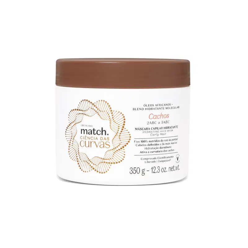 Máscara Capilar Hidratante Match Ciência das Curvas Cachos 350g v2