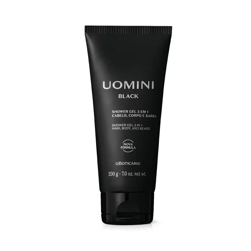 Shower Gel Cabelo, Corpo e Barba Uomini Black 200g