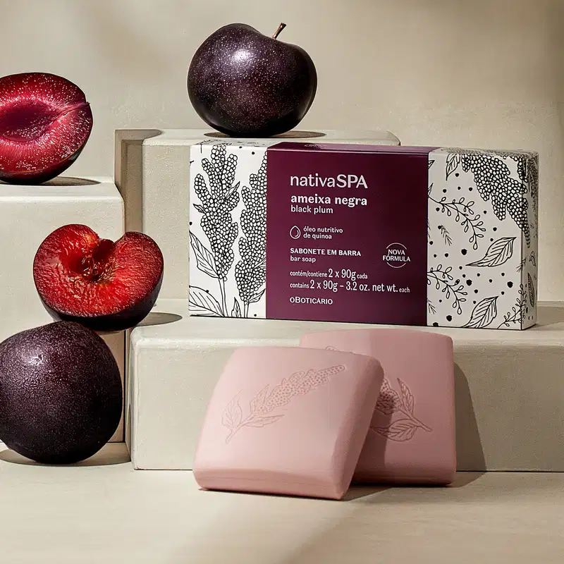 Kit Sabonete Em Barra Nativa Spa Ameixa Negra 2x90g cada