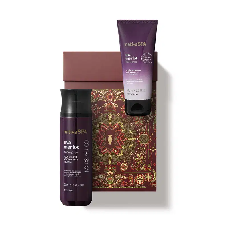 Kit Presente Natal Nativa Spa Uva Merlot (2 itens)