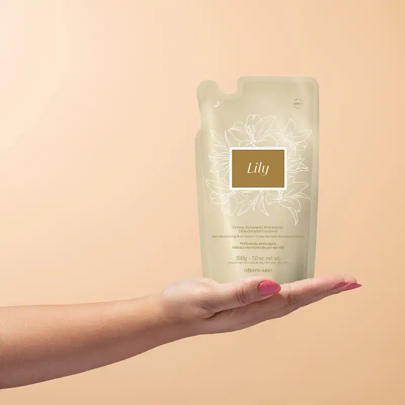 Refil Creme Acetinado Hidratante Desodorante Corporal Lily 200g