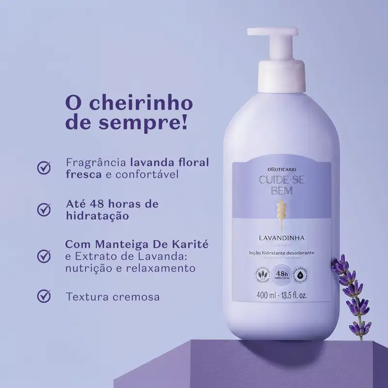 Loção Hidratante Desodorante Corporal Cuide-se Bem Lavandinha 400ml