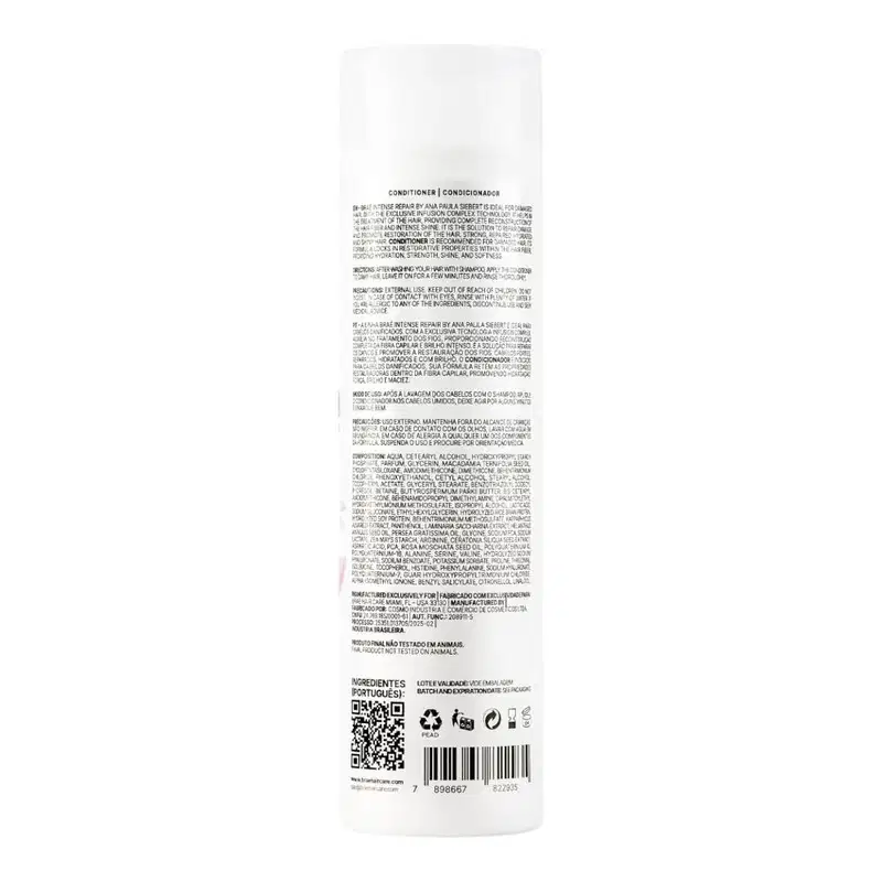 Kit Braé Intense Repair By Ana Paula Siebert - Shampoo 250ml + Condicionador 250ml + Máscara 200g