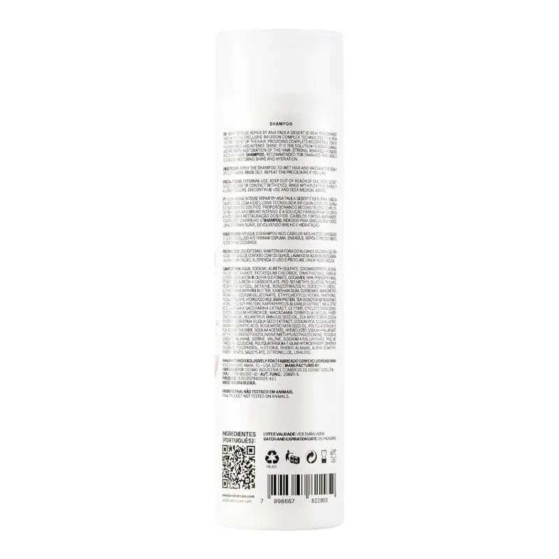 Kit Braé Intense Repair By Ana Paula Siebert - Shampoo 250ml + Máscara 200g