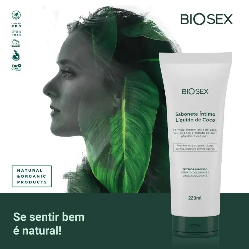 2 Sabonete Líquido Intimo Oleo De Côco Região Intima Biosex