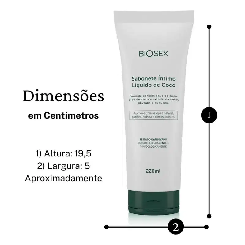 2 Sabonete Líquido Intimo Oleo De Côco Região Intima Biosex