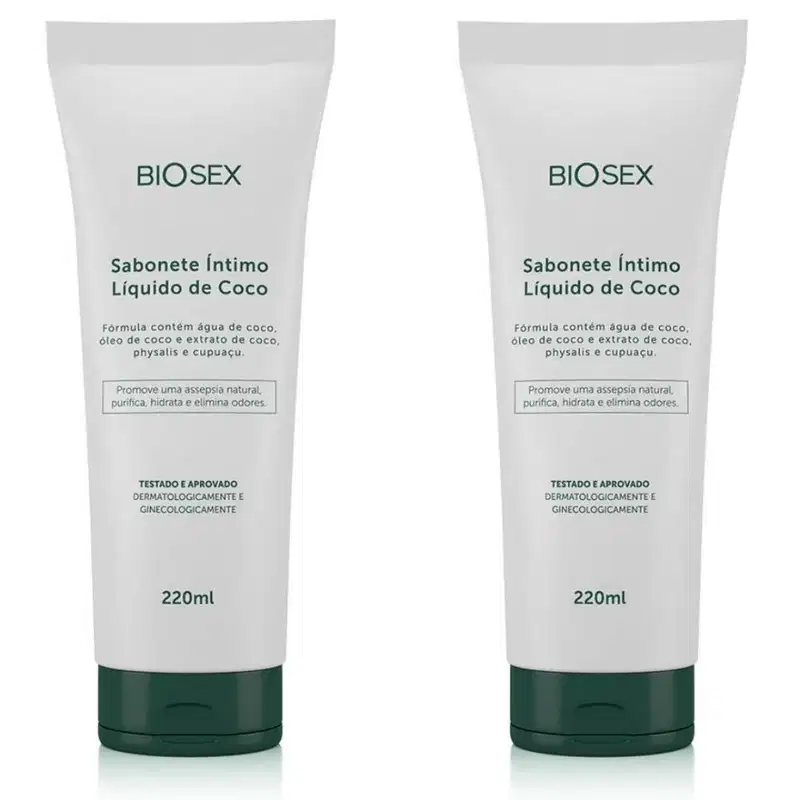 2 Sabonete Líquido Intimo Oleo De Côco Região Intima Biosex