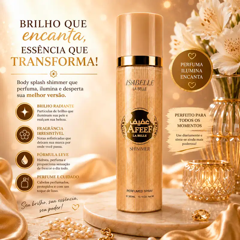 Body Splash Afeef La Belle Shimmer 300ml - Isabelle La Belle