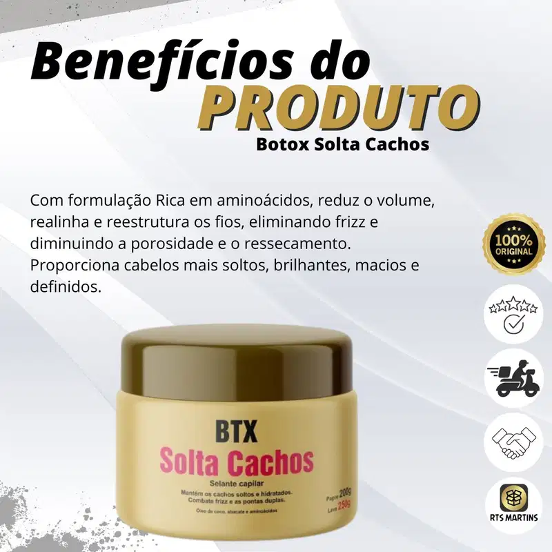BTX Solta Cachos Selante Capilar Combate Frizz 250g