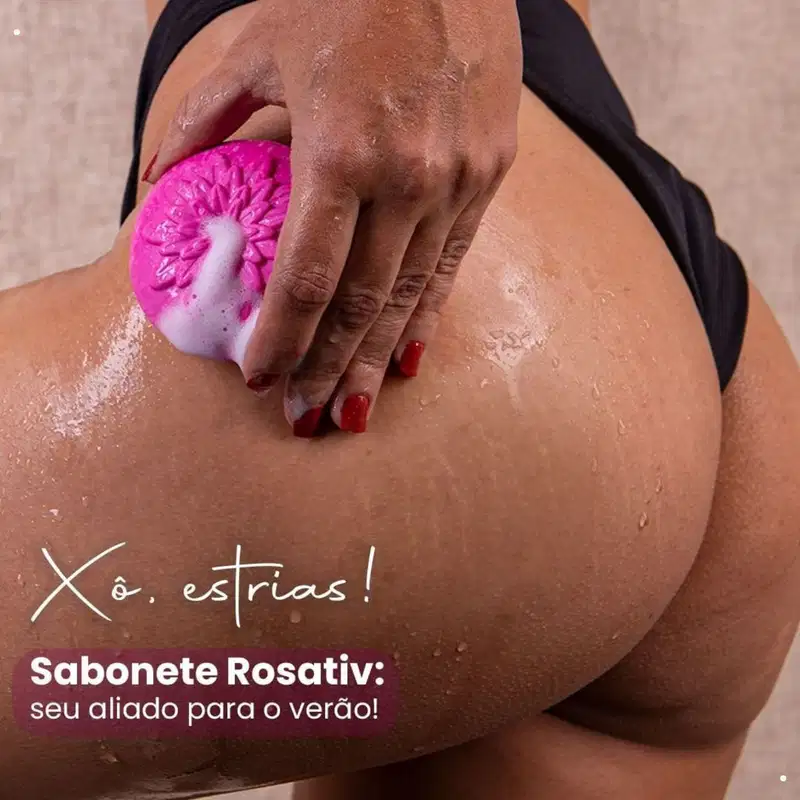 Sabonete em Barra Corporal Rosativ Antiestrias 90g Abelha Rainha REF 3096