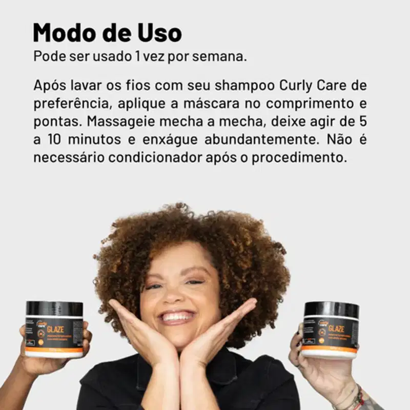 Glaze Máscara Fortalecedora Efeito Selante Curly Care 500g