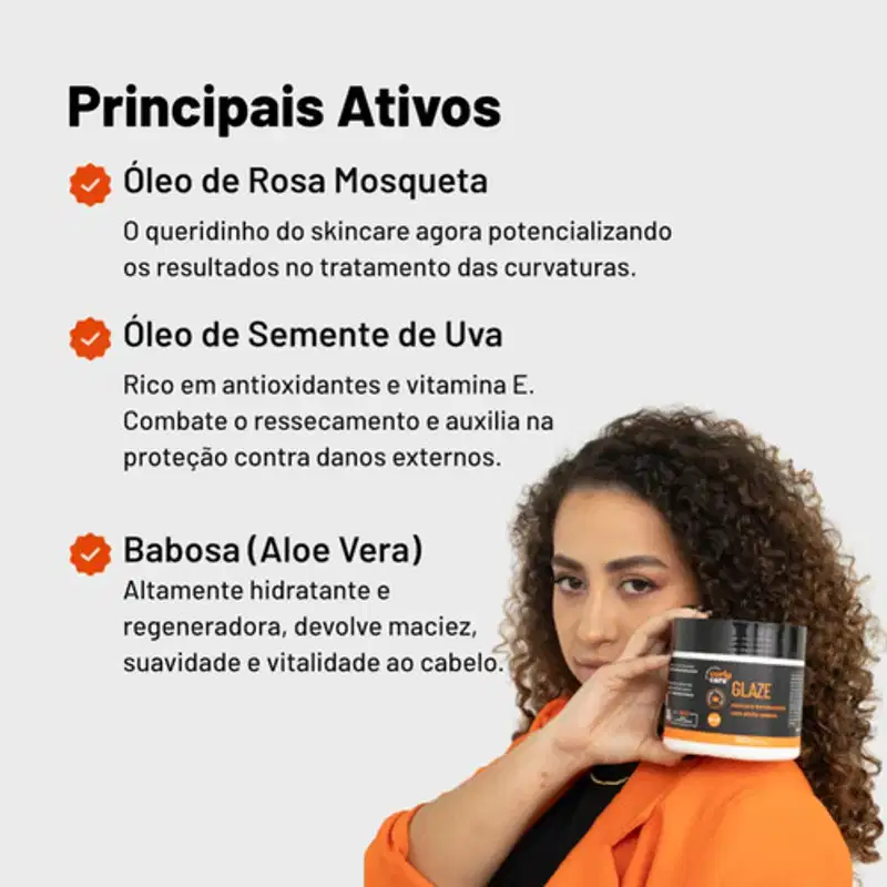 Glaze Máscara Fortalecedora Efeito Selante Curly Care 500g