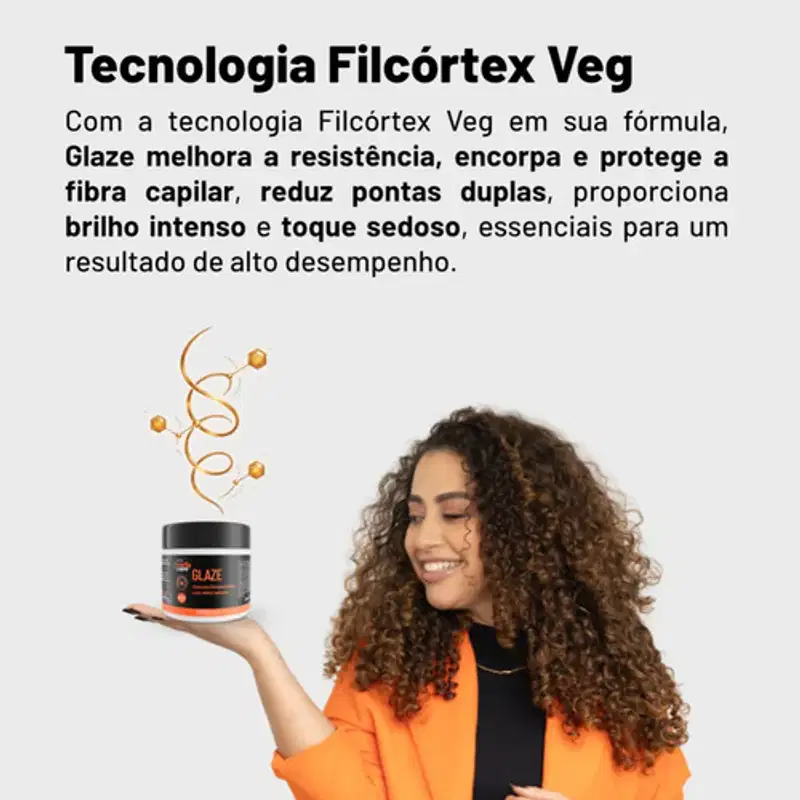 Glaze Máscara Fortalecedora Efeito Selante Curly Care 500g