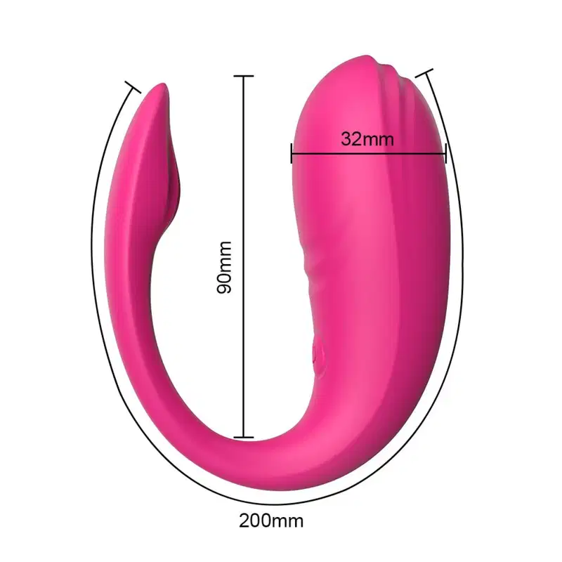 Vibrador Casal Controle Aplicativo Pink 10 Estágios de Vibração Ponto G 20cm x 3,2cm em Silicone Recarregável