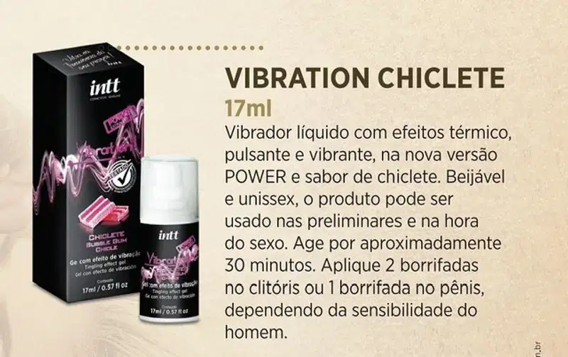 Gel Beijavel Vibration Power Extra Forte Chiclete 17ml Intt - 2 un
