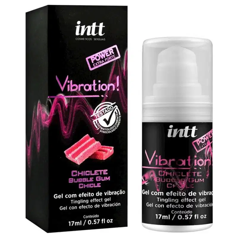 Gel Beijavel Vibration Power Extra Forte Chiclete 17ml Intt - 2 un