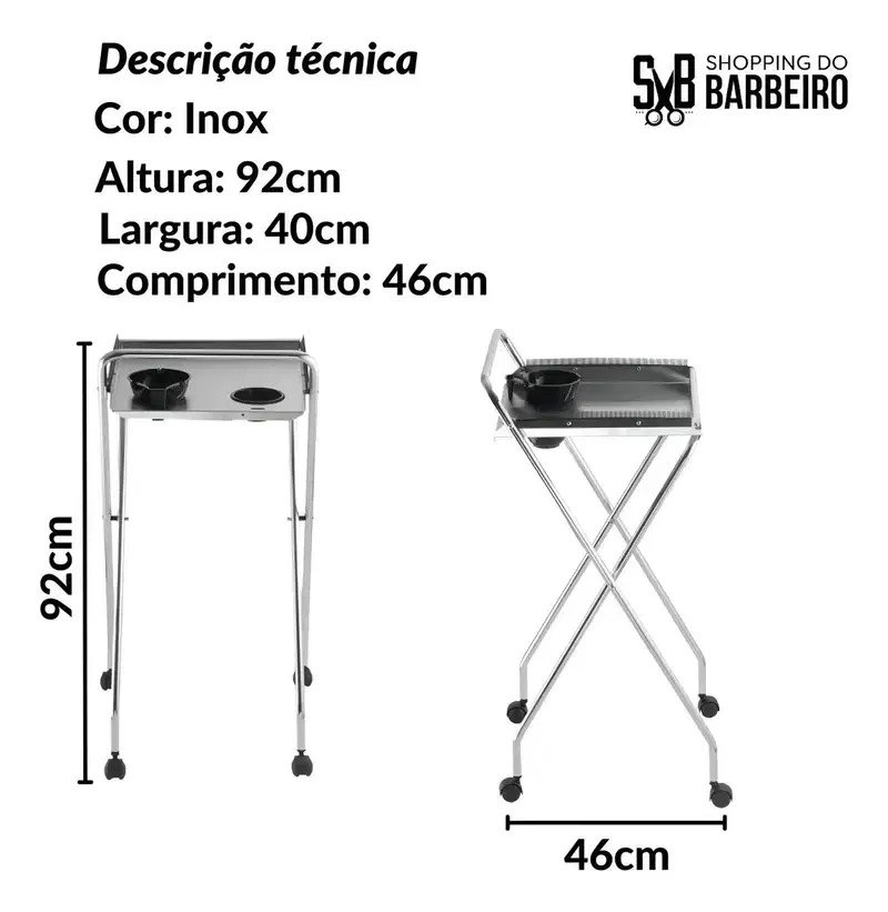 Carrinho AUXILIAR RETRATIL CROMADO - DOMPEL - BLZ