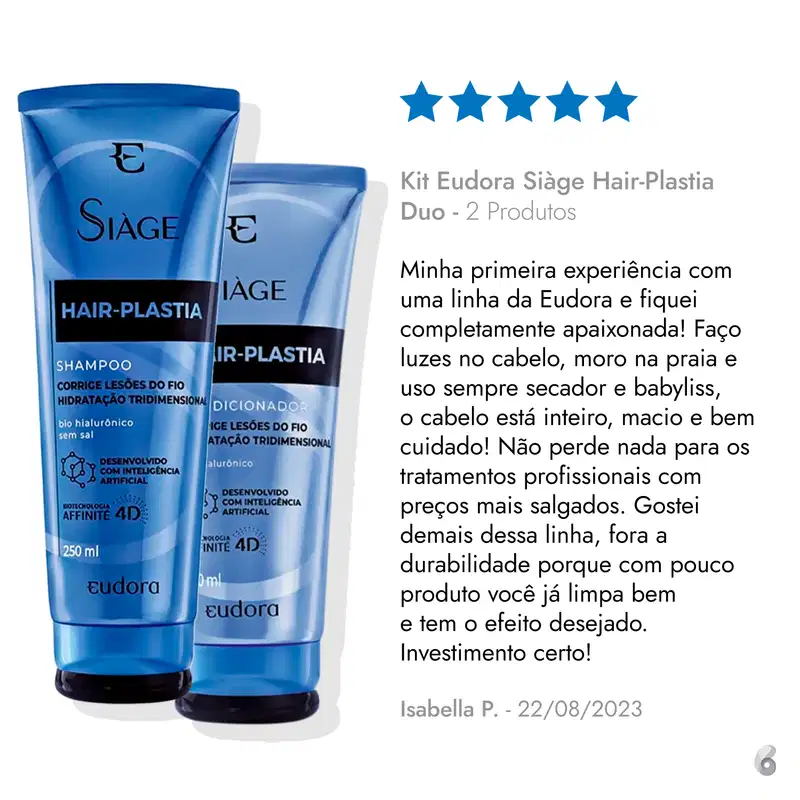 Kit Eudora Siàge Hair-Plastia Duo (2 Produtos)